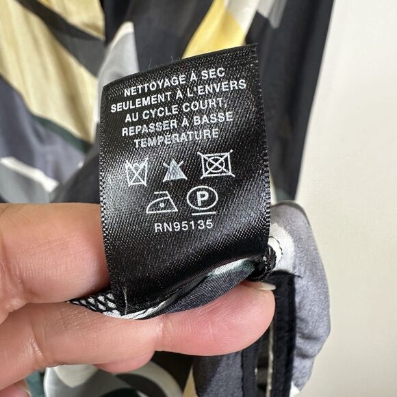 Lafayette 148 Blouse Womens Small Brayden Ornamental Mosaic Silk Button Front - Picture 12 of 13